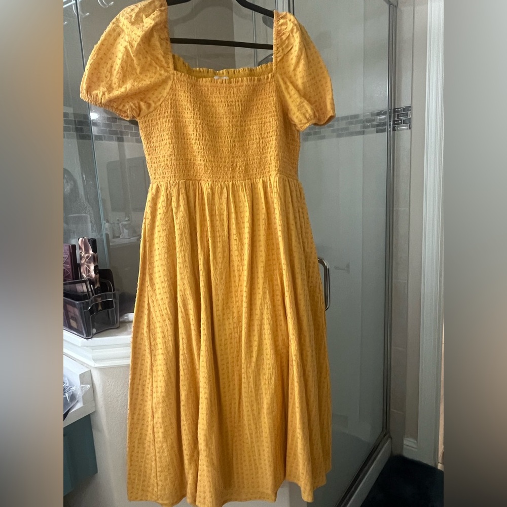 Yellow Puff Sleeve Dress